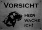 Preview: Edelstahl Warnschild Labrador VORSICHT Hier wache ich!